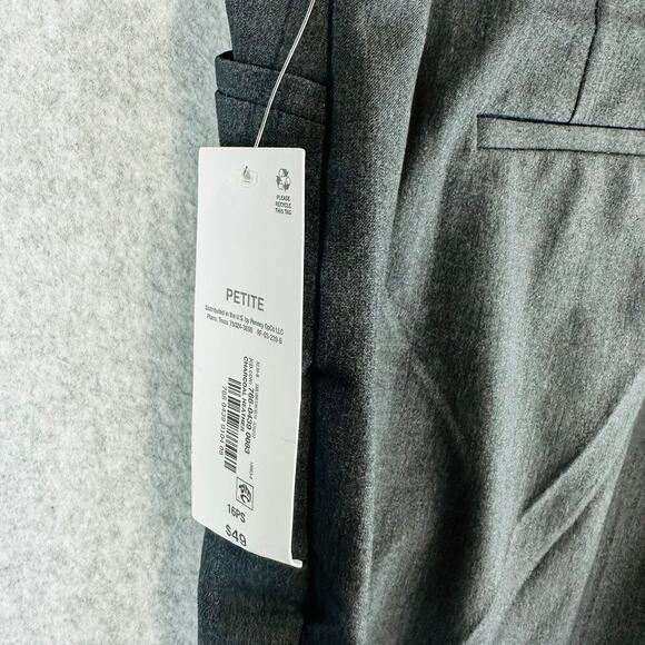 New Liz Claiborne Womans Sz 16P Short Dress Pants Audra Trouser Grey Pockets NWT - Picture 8 of 10